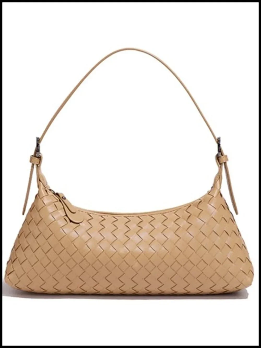 Vegan Leather Woven Hobo Crossbody Handbag Shoulder Tote